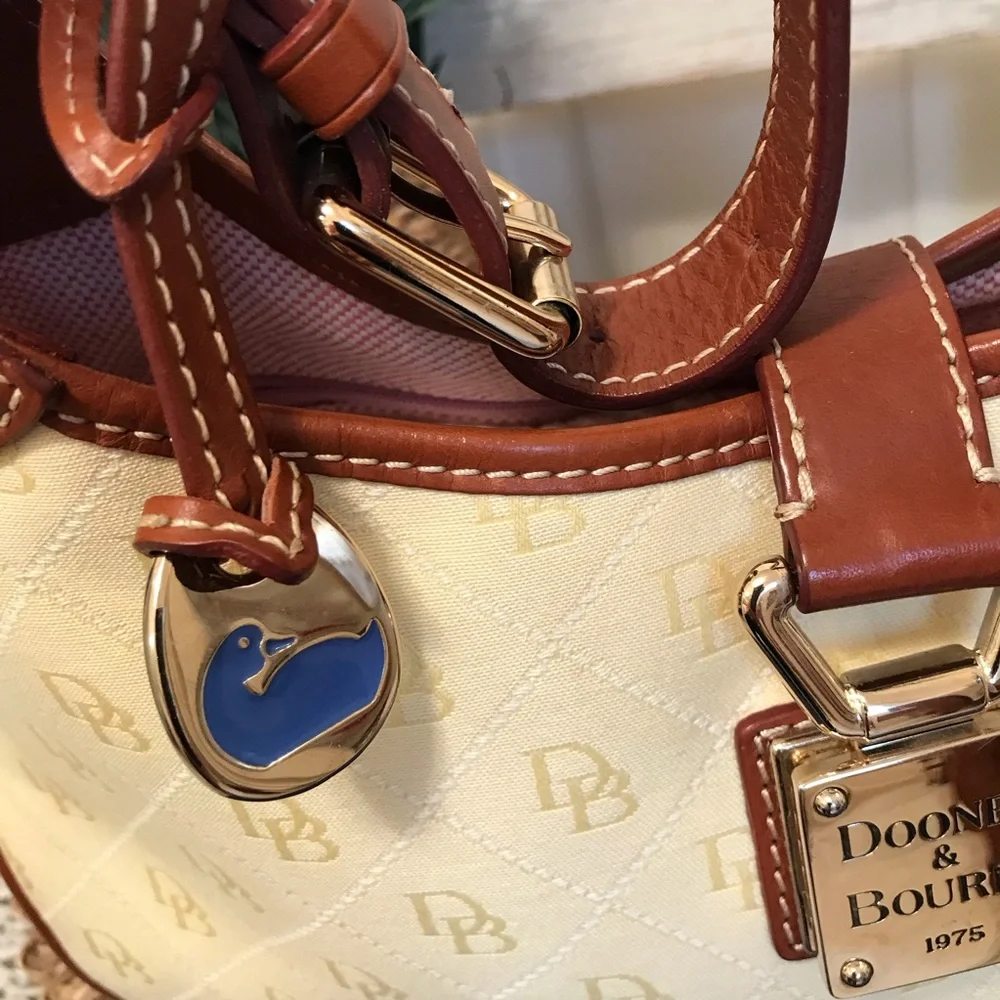 Dooney & Bourke Signature Monogram Jacquard Crescent Hobo Bag Y2K